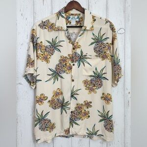 Vintage Two Palms Funky Tropical Hawaiian Shirt Size Medium Aloha Beach Summer